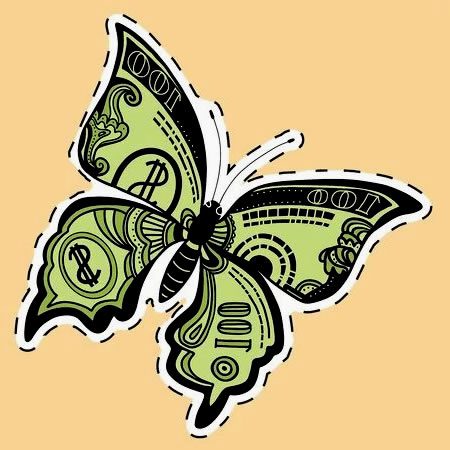 mariposa verde de la suerte y el dinero